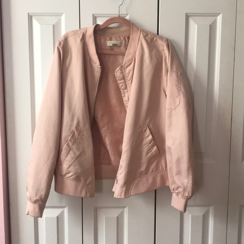 Pink Forever 21 Plus Size Bomber Jacket